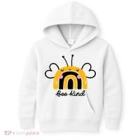 Bee Kind Rainbow Honey Bumble Bee Kindness Kids Hoodie thumb 0