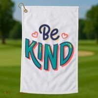 Be Kind Retro Kindness Quote Golf Towel thumb 1