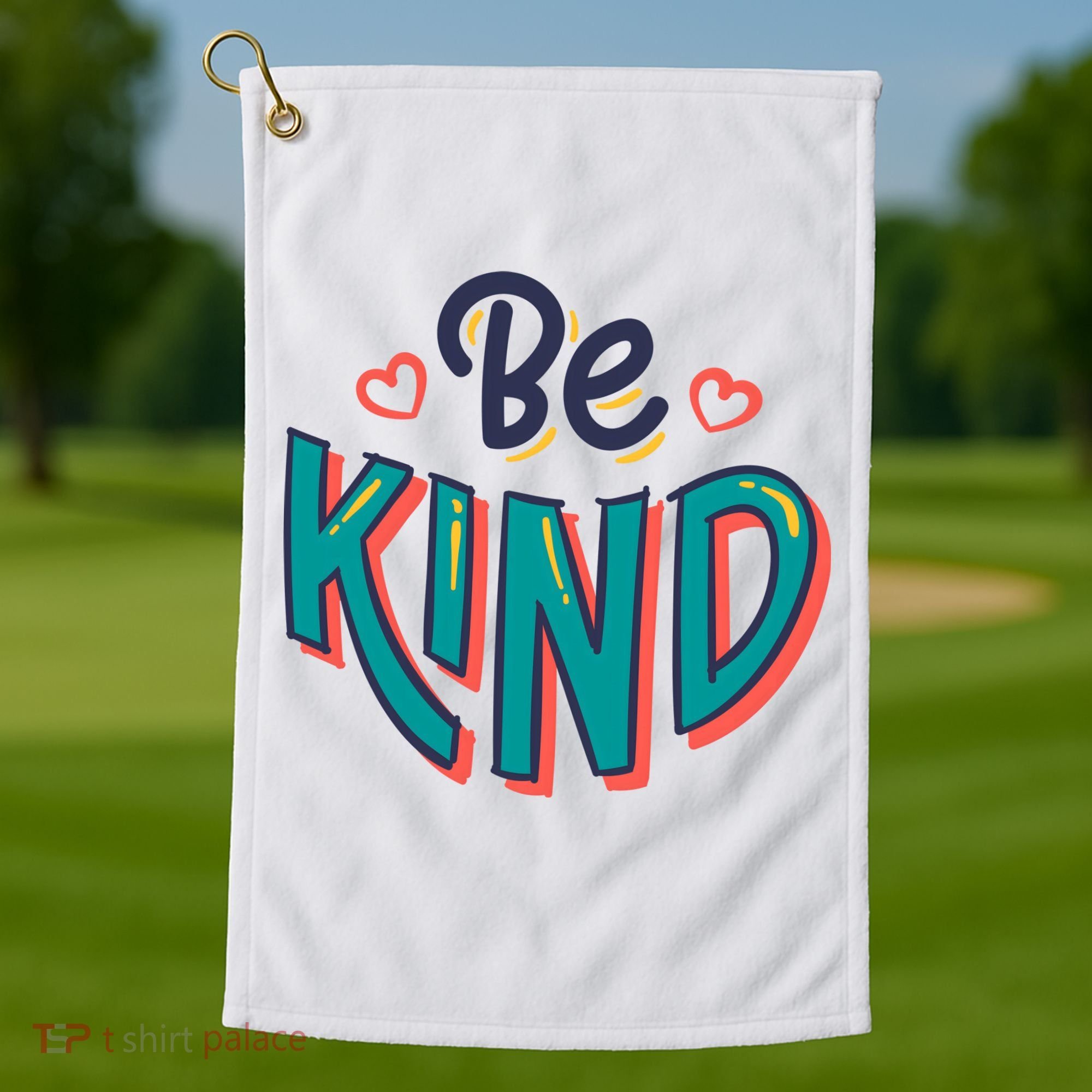 Be Kind Retro Kindness Quote Golf Towel