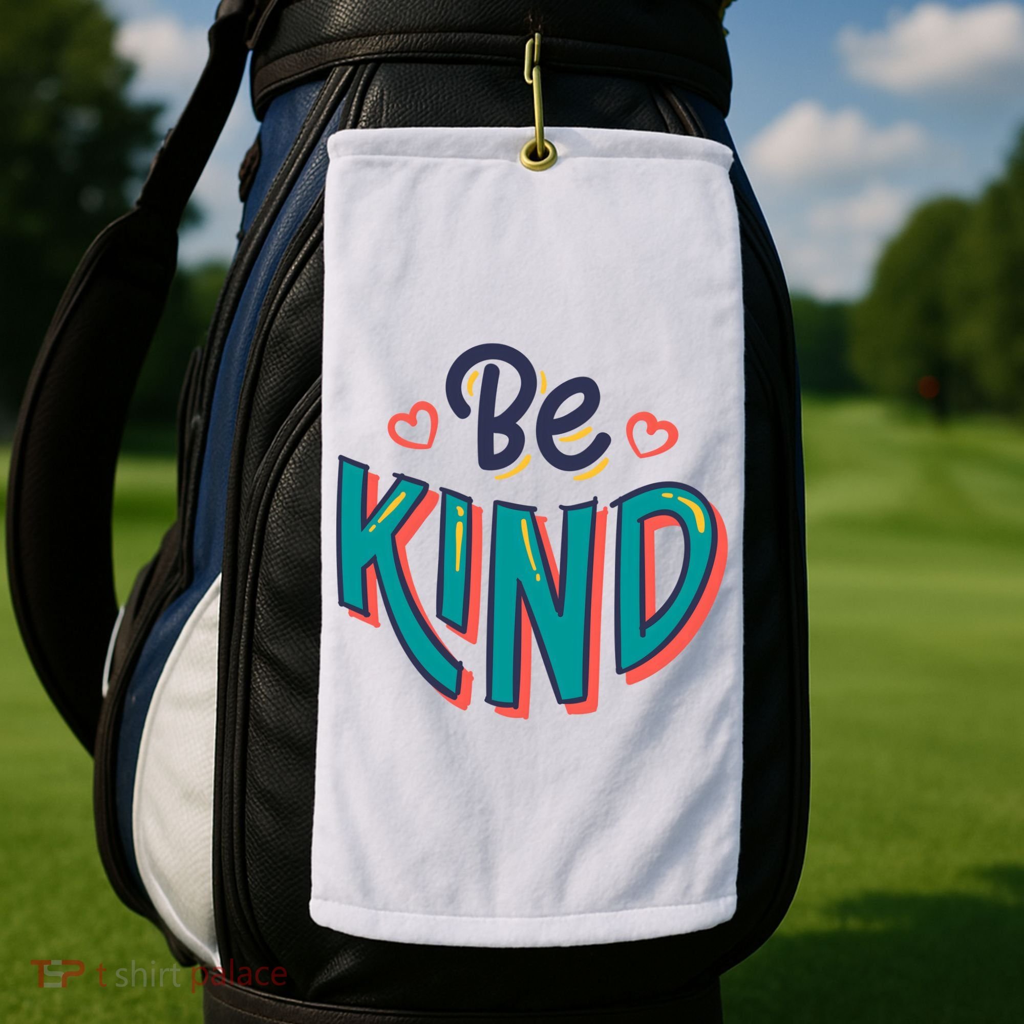 Be Kind Retro Kindness Quote Golf Towel