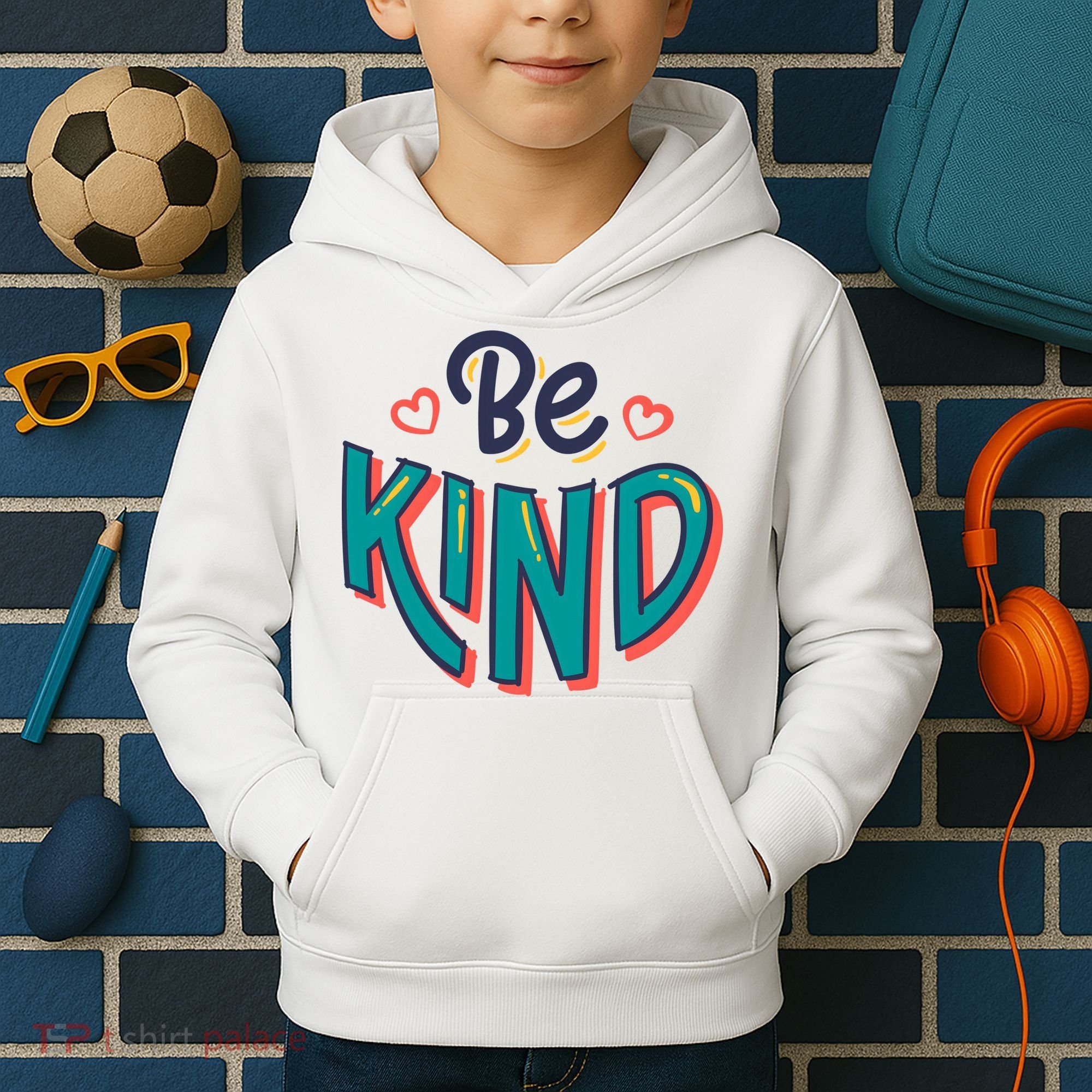 Be Kind Retro Kindness Quote Kids Hoodie