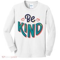 Be Kind Retro Kindness Quote Kids Long Sleeve Shirt thumb 0