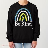 Be Kind Rainbow World Down Syndrome Awareness Day Women's Sweatshirt thumb 0