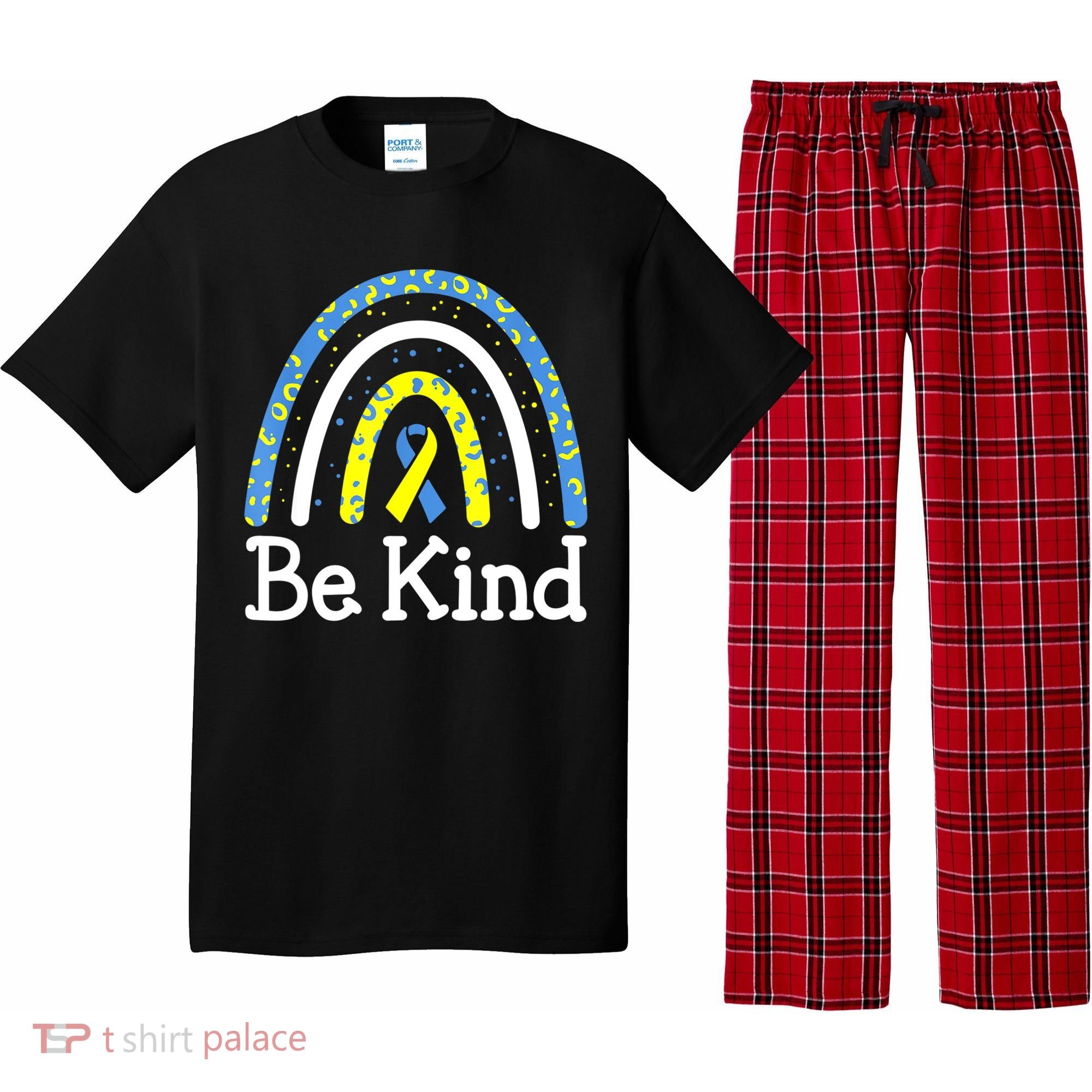 Be Kind Rainbow World Down Syndrome Awareness Day Pajama Set