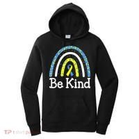 Be Kind Rainbow World Down Syndrome Awareness Day Women's Hoodie thumb 0
