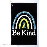 Be Kind Rainbow World Down Syndrome Awareness Day Golf Towel thumb 0