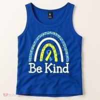 Be Kind Rainbow World Down Syndrome Awareness Day Tank Top thumb 2