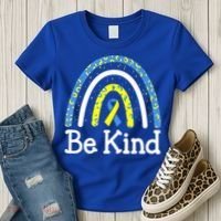 Be Kind Rainbow World Down Syndrome Awareness Day Women's T-Shirt thumb 3