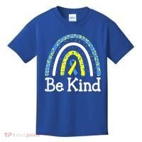 Be Kind Rainbow World Down Syndrome Awareness Day Kids T-Shirt thumb 0