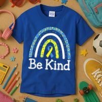 Be Kind Rainbow World Down Syndrome Awareness Day Kids T-Shirt thumb 3