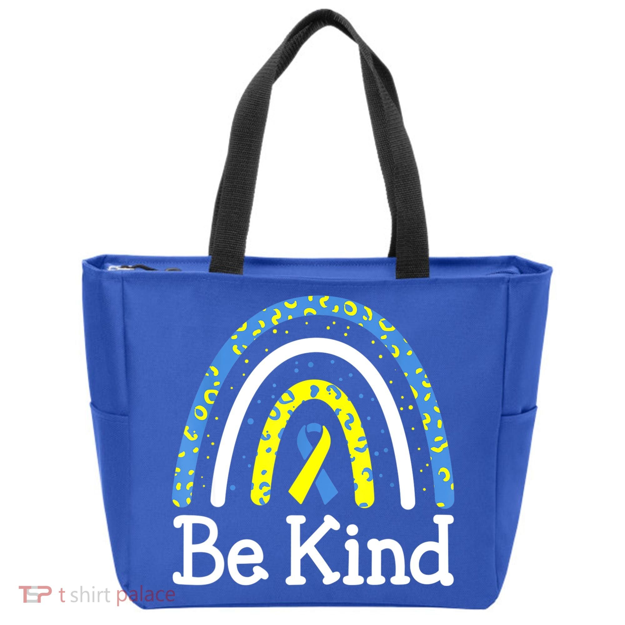 Be Kind Rainbow World Down Syndrome Awareness Day Tote Bag