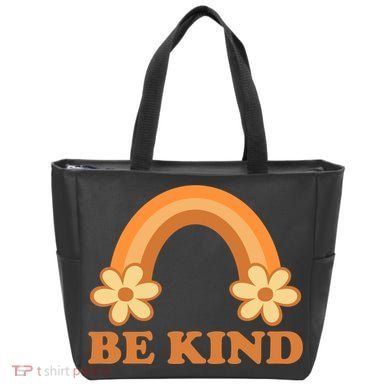 Be Kind Rainbow Retro Sunflower Tote Bag