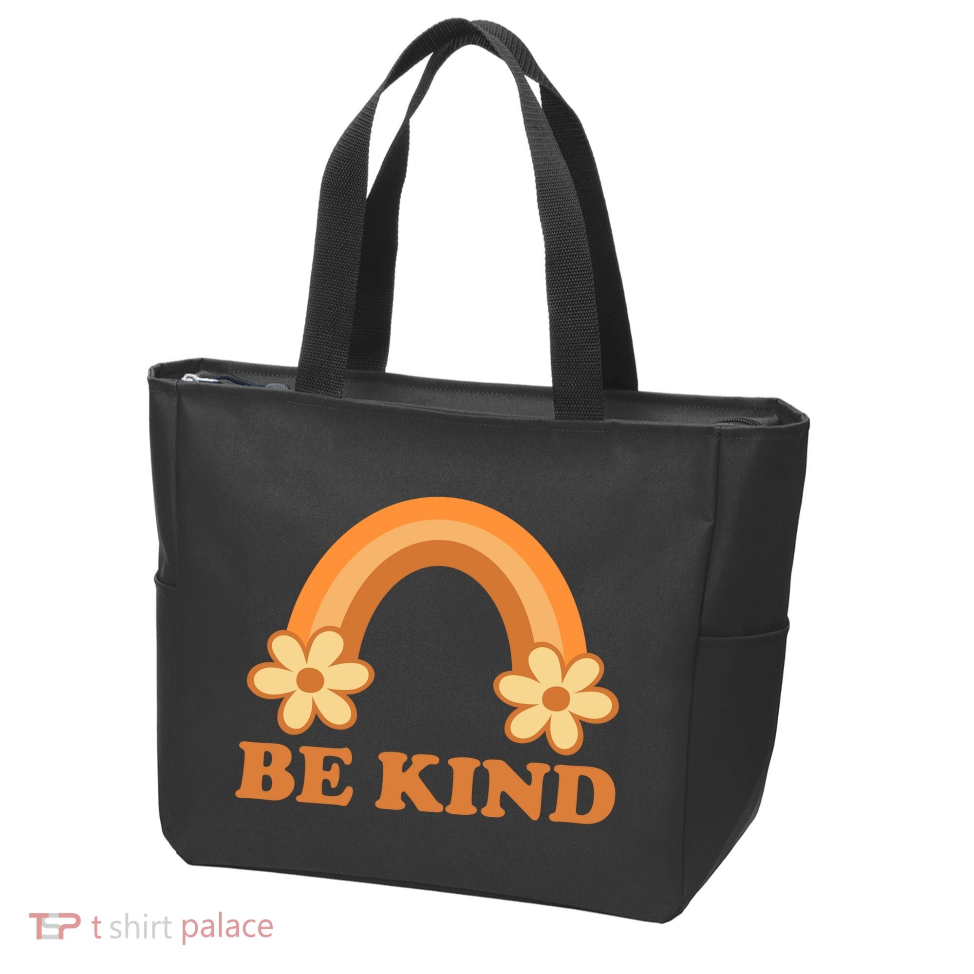 Be Kind Rainbow Retro Sunflower Tote Bag