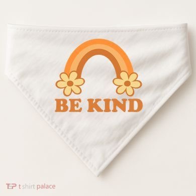 Be Kind Rainbow Retro Sunflower USA-Made Doggie Bandana