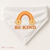Be Kind Rainbow Retro Sunflower USA-Made Doggie Bandana thumb 0