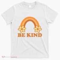 Be Kind Rainbow Retro Sunflower T-Shirt thumb 0