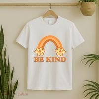 Be Kind Rainbow Retro Sunflower T-Shirt thumb 2