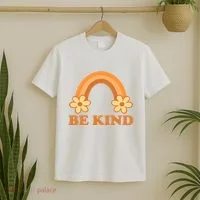 Be Kind Rainbow Retro Sunflower T-Shirt thumb 2