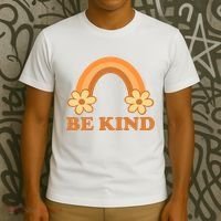 Be Kind Rainbow Retro Sunflower T-Shirt thumb 3