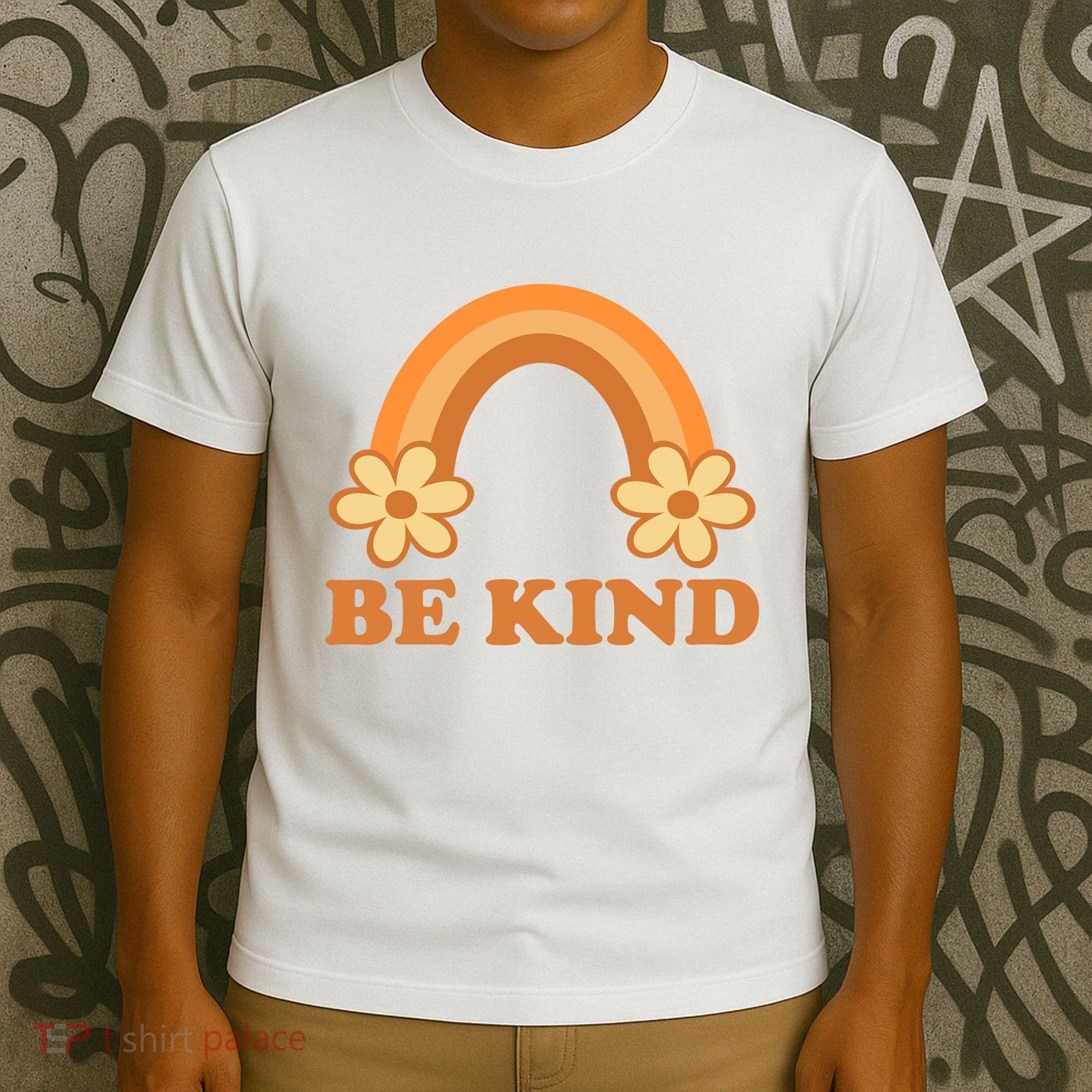 Be Kind Rainbow Retro Sunflower T-Shirt
