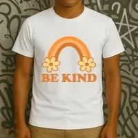 Be Kind Rainbow Retro Sunflower T-Shirt thumb 3