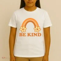 Be Kind Rainbow Retro Sunflower T-Shirt thumb 4