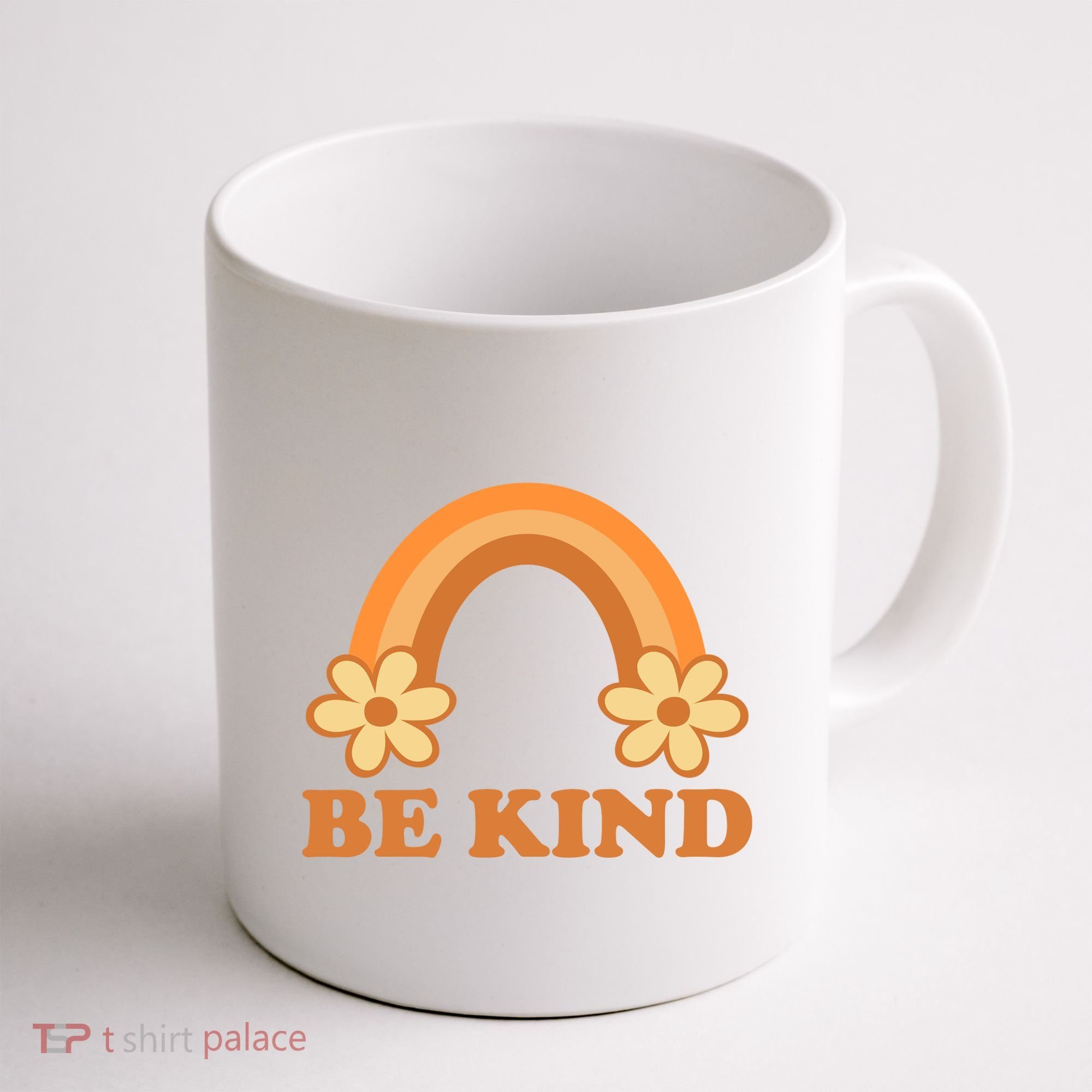 Be Kind Rainbow Retro Sunflower Coffee Mug