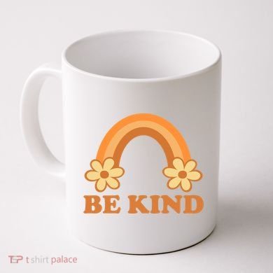 Be Kind Rainbow Retro Sunflower Coffee Mug