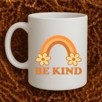 Be Kind Rainbow Retro Sunflower Coffee Mug thumb 2