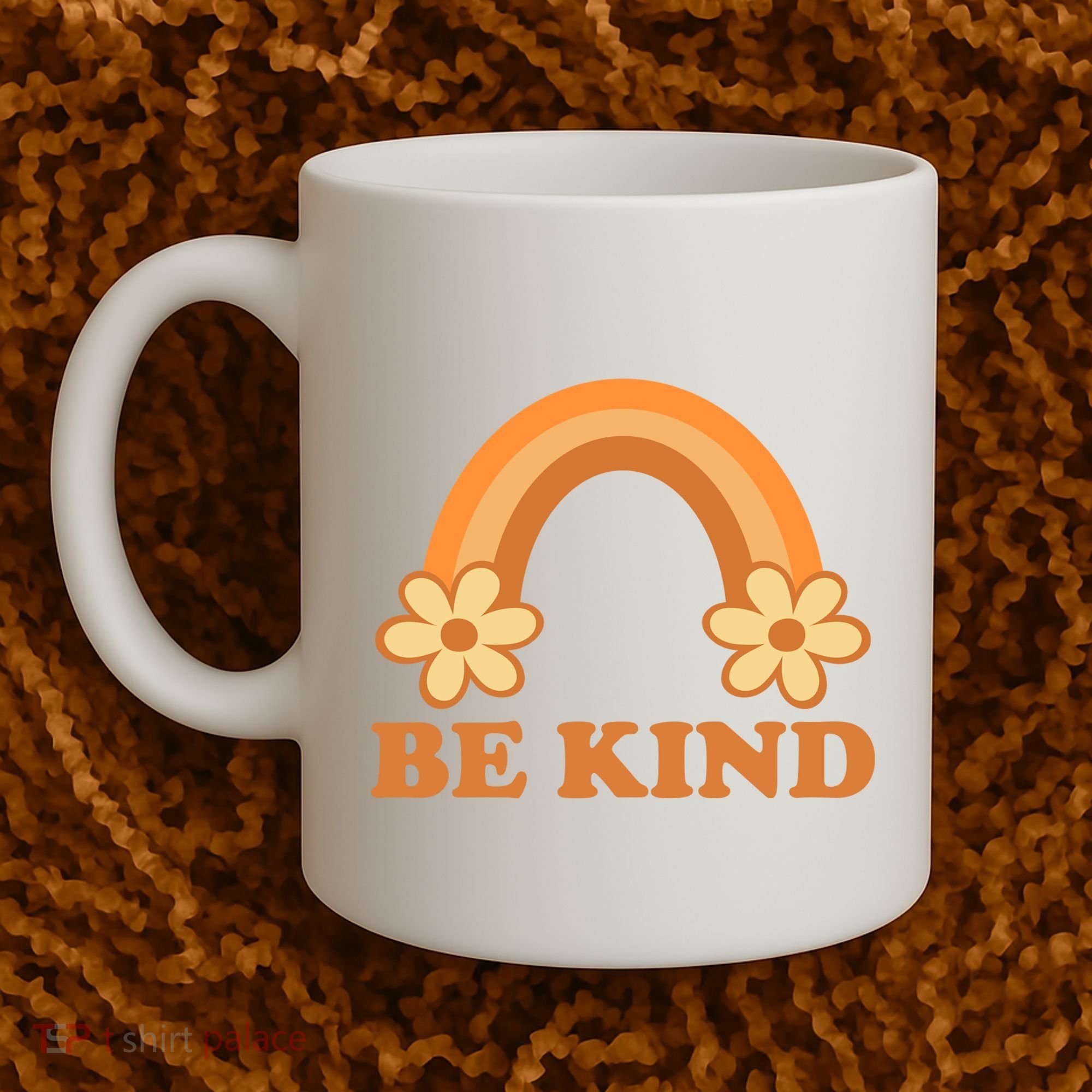 Be Kind Rainbow Retro Sunflower Coffee Mug