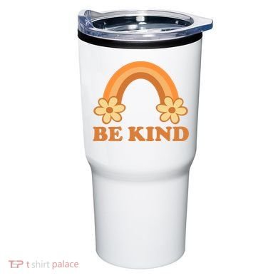 Be Kind Rainbow Retro Sunflower Tumbler