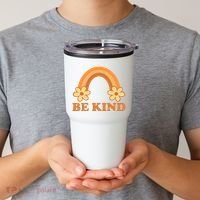 Be Kind Rainbow Retro Sunflower Tumbler thumb 2