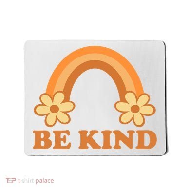 Be Kind Rainbow Retro Sunflower Mousepad