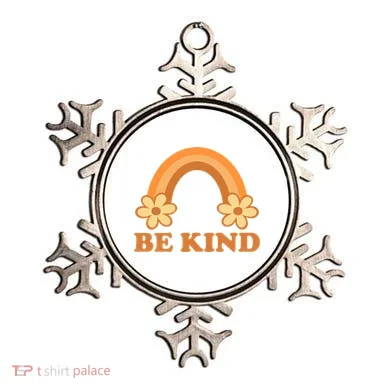 Be Kind Rainbow Retro Sunflower Ornament