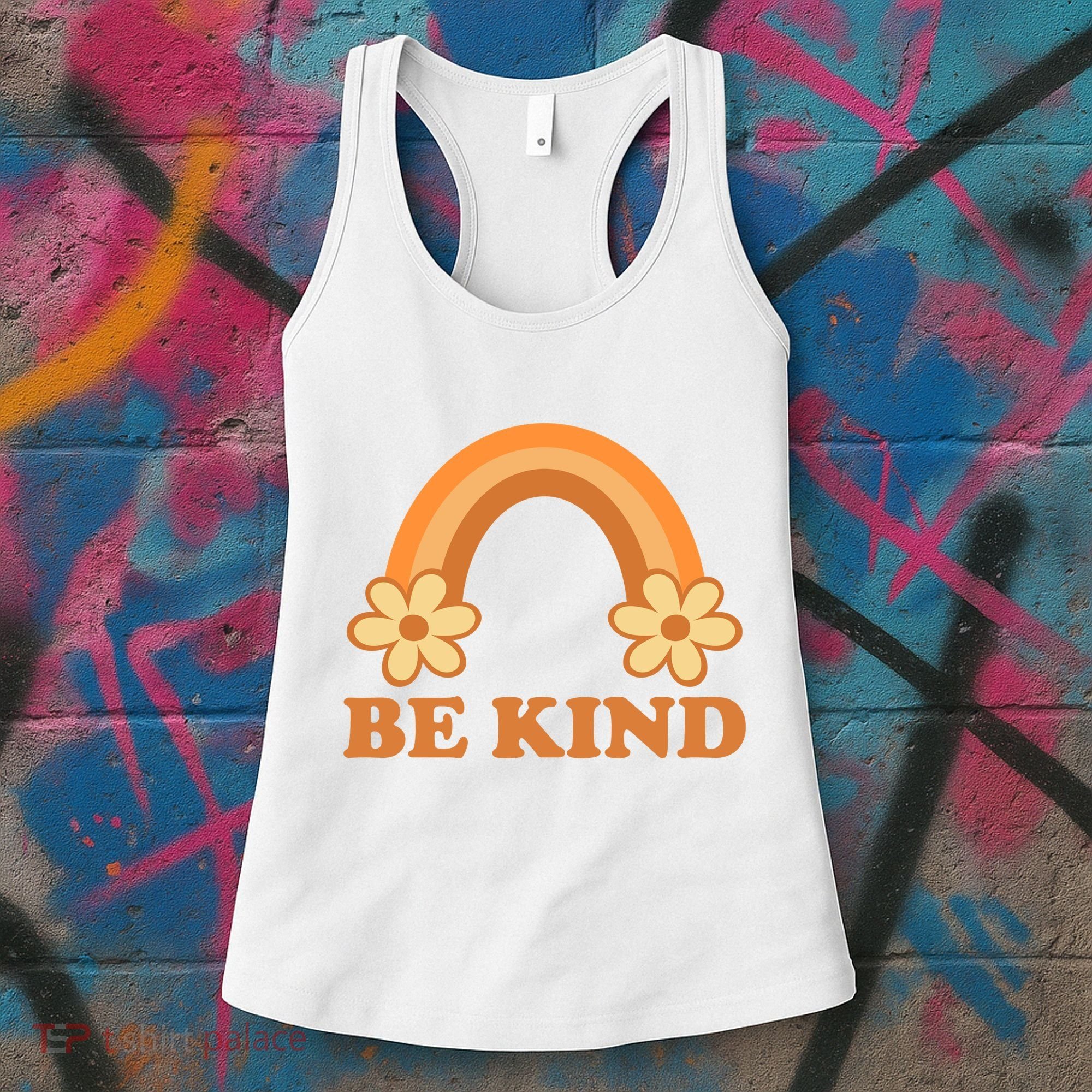 Be Kind Rainbow Retro Sunflower Women's Tank Top