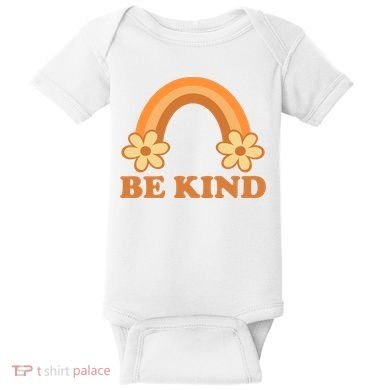 Be Kind Rainbow Retro Sunflower Baby Bodysuit