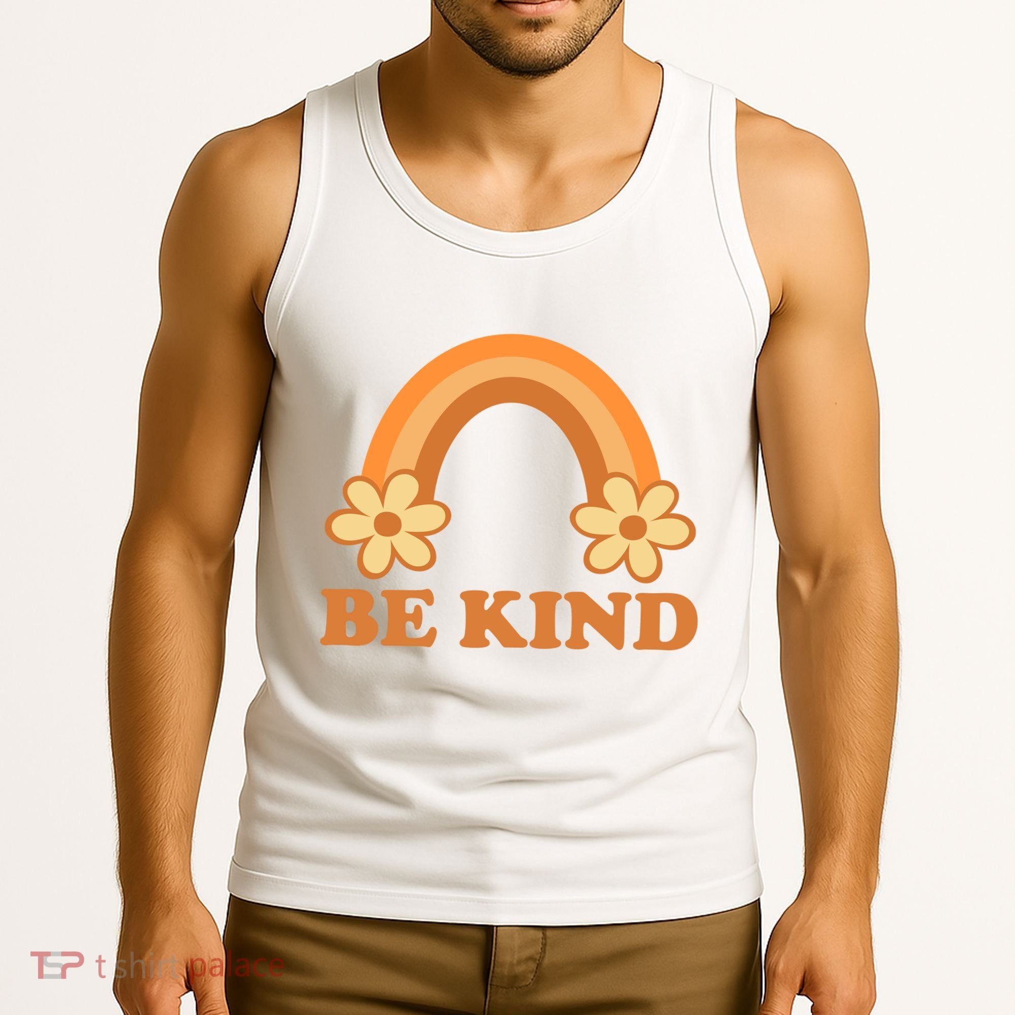 Be Kind Rainbow Retro Sunflower Tank Top