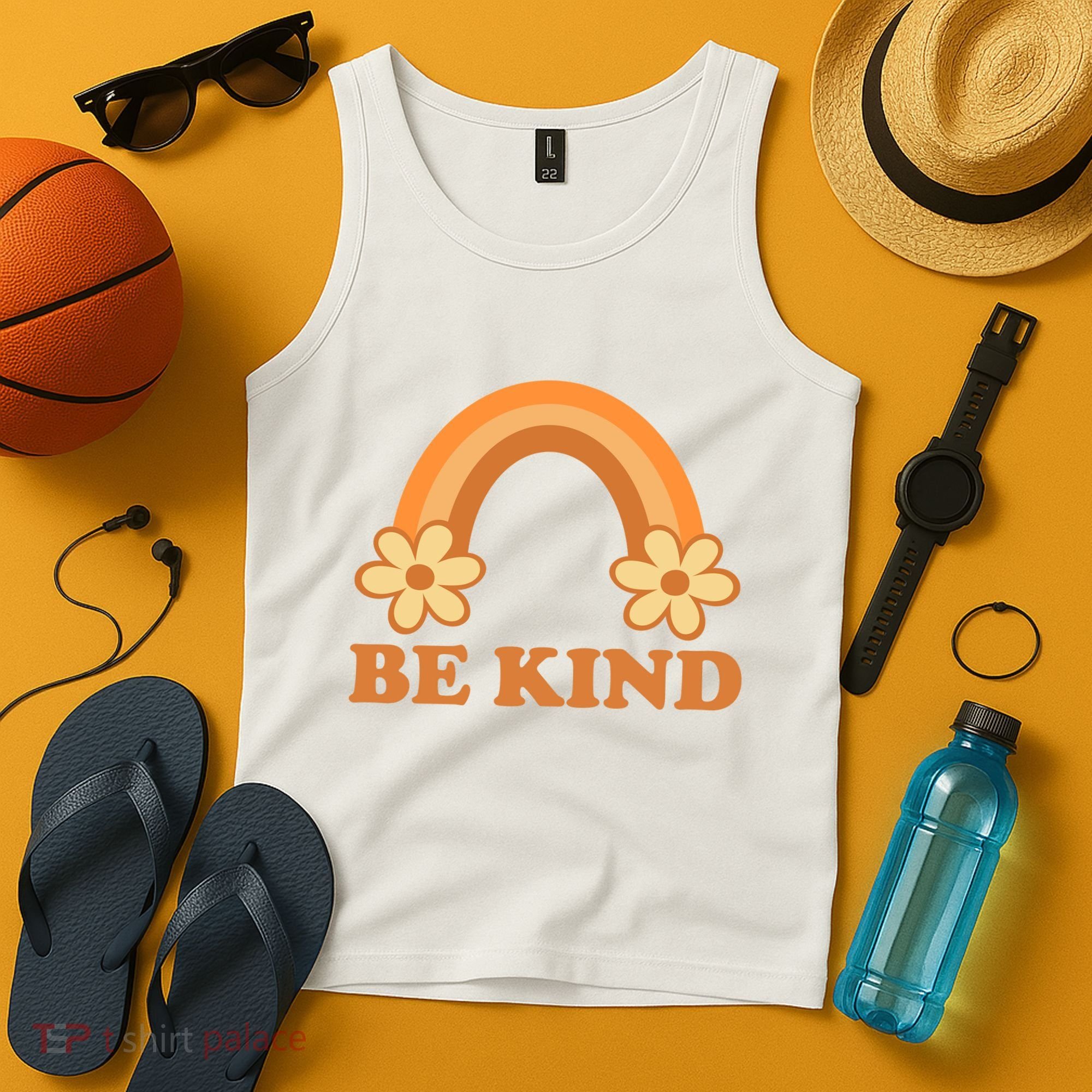 Be Kind Rainbow Retro Sunflower Tank Top