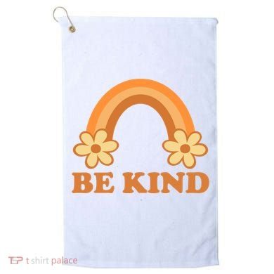 Be Kind Rainbow Retro Sunflower Golf Towel