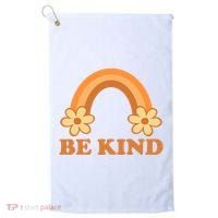Be Kind Rainbow Retro Sunflower Golf Towel thumb 0