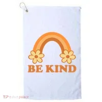 Be Kind Rainbow Retro Sunflower Golf Towel thumb 0