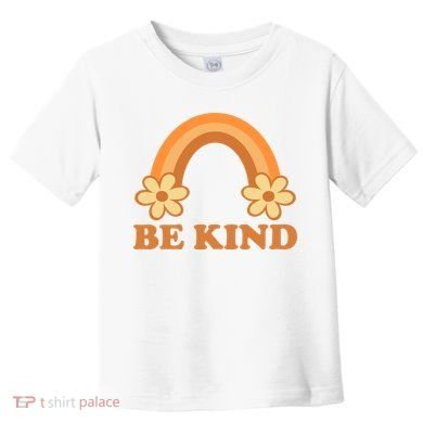 Be Kind Rainbow Retro Sunflower Toddler T-Shirt