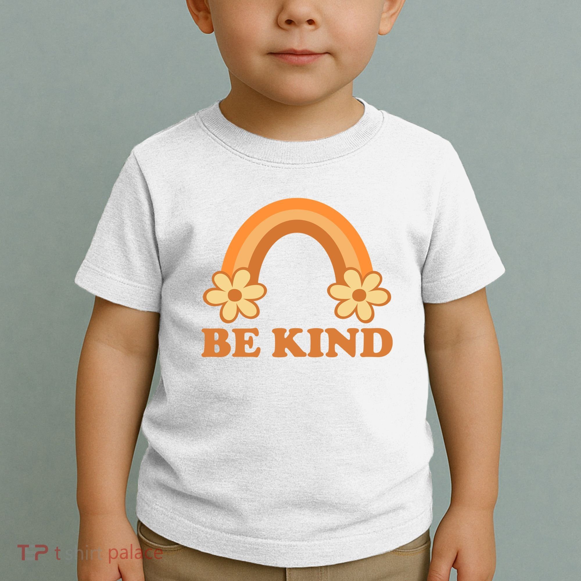 Be Kind Rainbow Retro Sunflower Toddler T-Shirt