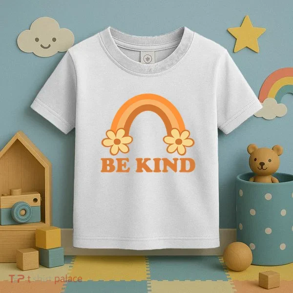 Be Kind Rainbow Retro Sunflower Toddler T-Shirt