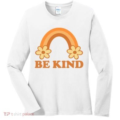 Be Kind Rainbow Retro Sunflower Women's Long Sleeve Shirt