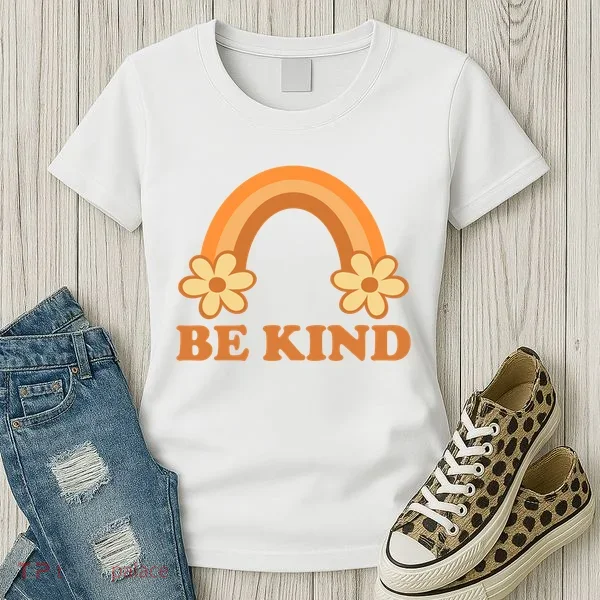 Be Kind Rainbow Retro Sunflower Women's T-Shirt