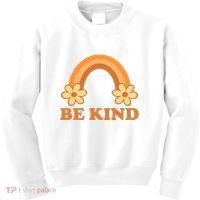 Be Kind Rainbow Retro Sunflower Kids Sweatshirt thumb 0