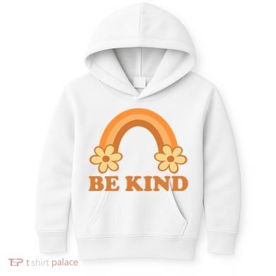 Be Kind Rainbow Retro Sunflower Kids Hoodie