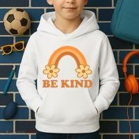 Be Kind Rainbow Retro Sunflower Kids Hoodie thumb 2