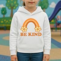 Be Kind Rainbow Retro Sunflower Kids Hoodie thumb 3